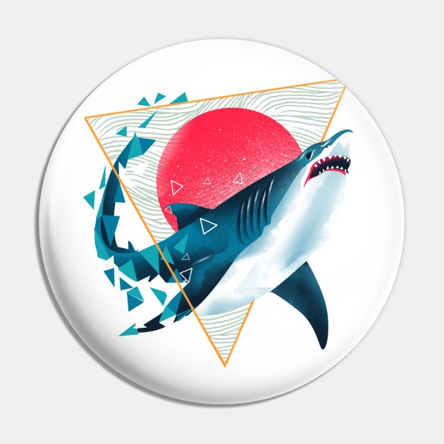 Geometric Shark Pin by DANDINGEROZZ