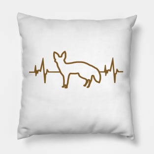 ECG heartbeat desert fox scoop dog prairie love Pillow