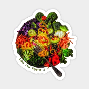 Enjoy Your Veggies Plate 3D Magnet