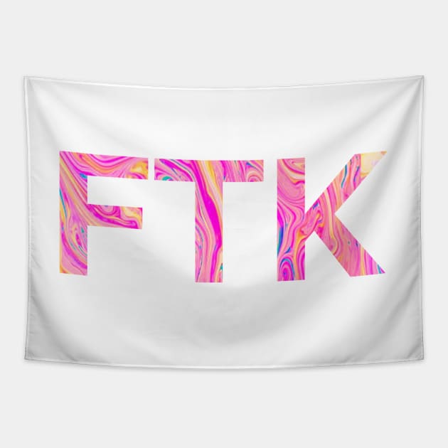 Neon Pink Swirl FTK Tapestry by annmariestowe