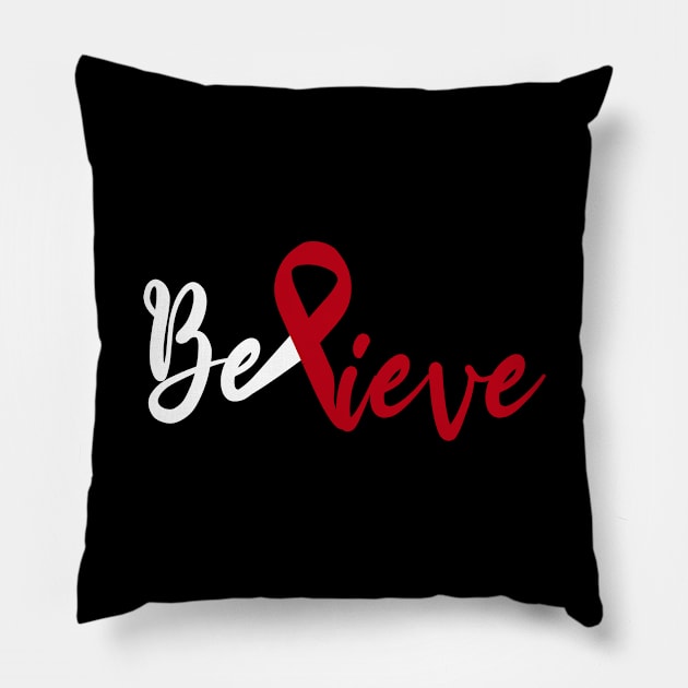 Believe Head and Neck Cancer awareness Gift For Cancer Patients . Pillow by followthesoul