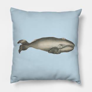 Large Retro Whale  Design Pillow