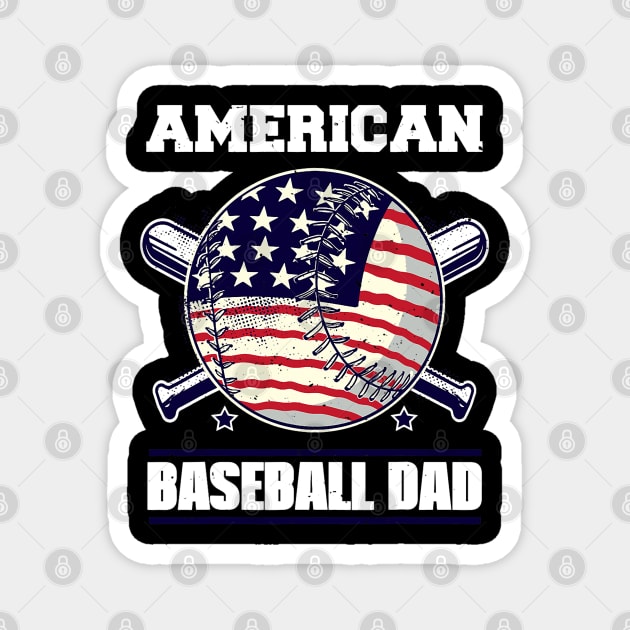 Baseball Lover American Baseball Dad Fathers Day Magnet by credittee