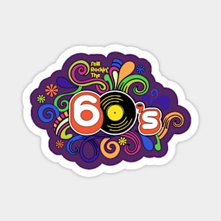 1960s rock and roll groovy retro vinyl record psychedelic doodle Magnet
