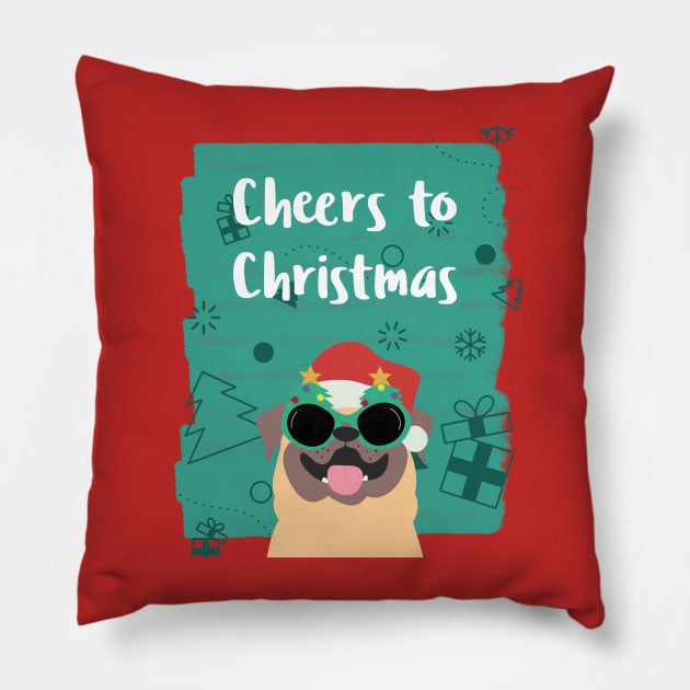 Cheers to Christmas Pillow by Joco Studio