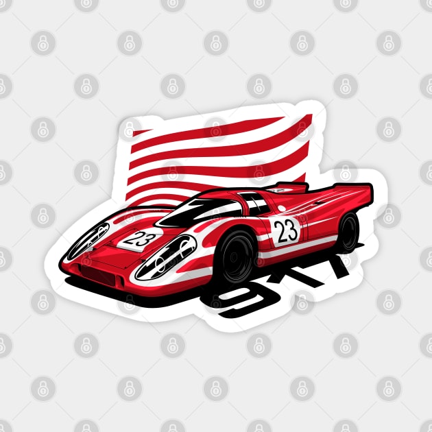 Red 917 Vintage Race Car Magnet by KaroCars