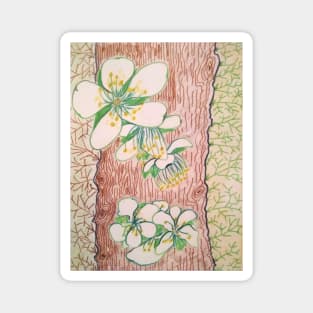 Tree trunk with blossoms Magnet