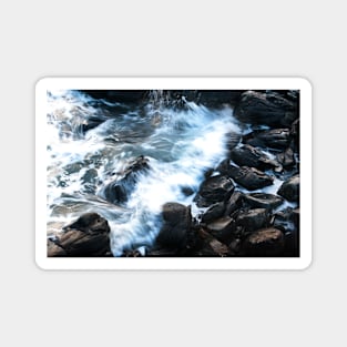 A wave breaks onto the rocks, Isle of Skye, Scotland Magnet