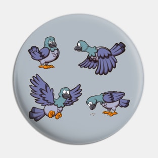 Cartoon Pigeons Pin