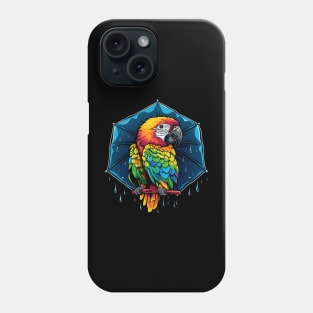 Parrot Rainy Day With Umbrella Phone Case