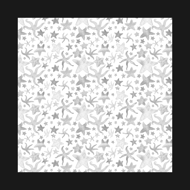 Grey Starfish Pattern - Light by dragonstarart