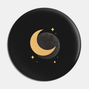 Moon Sparkle - Gold Black Pin