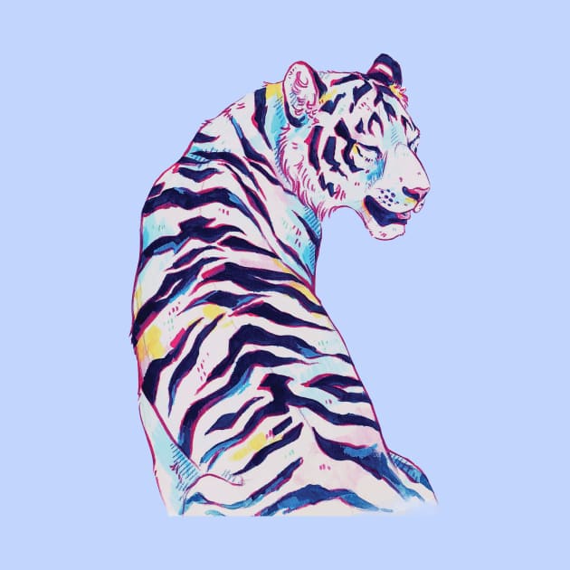 Rainbow tiger by karo.line.art