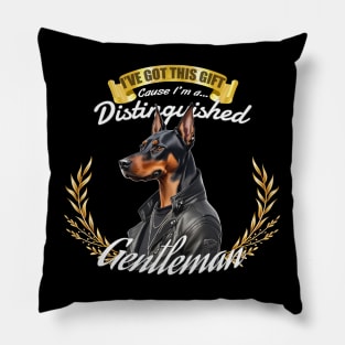 The Distinguished Doberman Gentleman Pillow