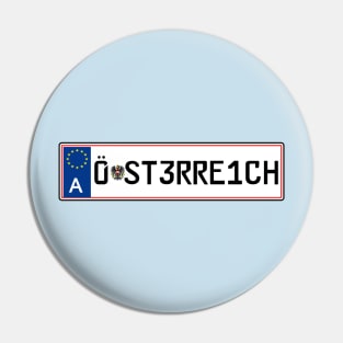 Austria car license plate Pin