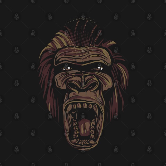 Big Face  ape animal by bakmed