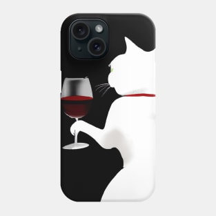 Cat with Wine Phone Case