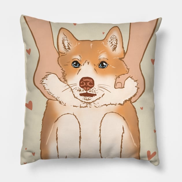 Cutie Shiba-inu Pillow by kozinoart