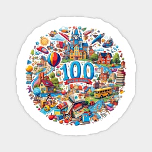 Funny 100 days of school adventure Magnet