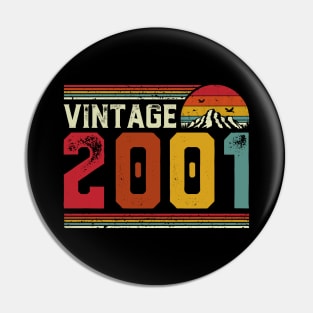 Vintage 2001 Birthday Gift Retro Style Pin