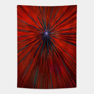 A colorful hyperdrive explosion - orange and red with lilac highlights version Tapestry