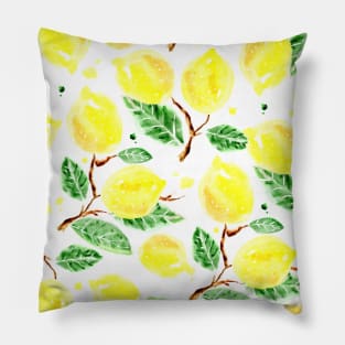 Watecolor pattern with juicy lemons Edit Pillow