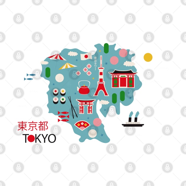 Tokyo Map by Mako Design 