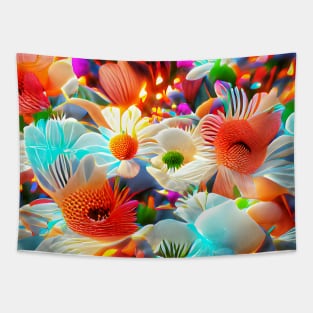 Colorful Flower Art Tapestry