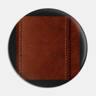 Brown Imitation leather with stitching, natural and ecological leather print #19 Pin