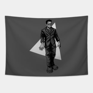 Frankenstein's Monster Black and White Tapestry