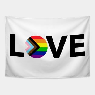 Progress Pride Flag LOVE Tapestry