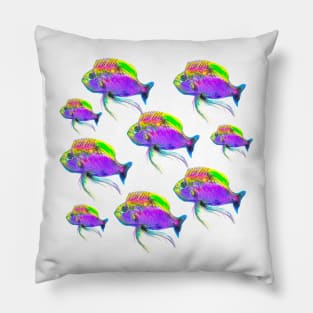 Colorful Fish Pattern Pillow