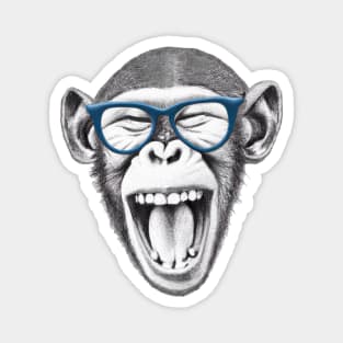 Monkey wearing glasses, monkey lovers funny Magnet