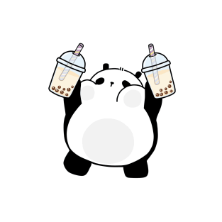 Chubby Little Panda Loves Boba! T-Shirt