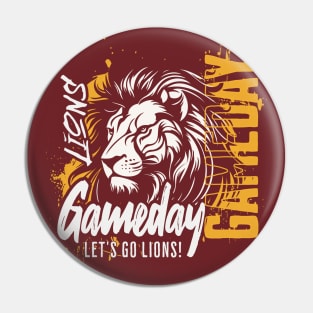 Vintage Lions Gameday // High School Lions School Spirit Pin