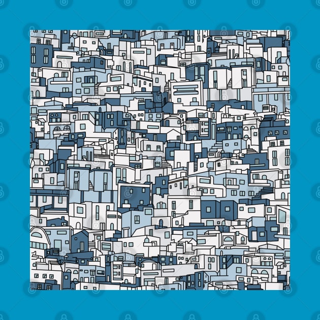 Blue Island Homes All-Over Print by Slightly Unhinged