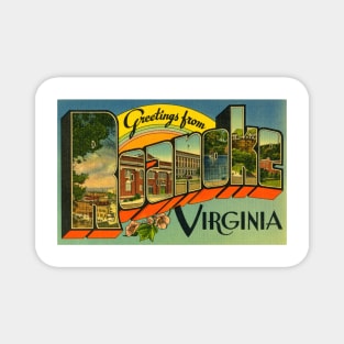 Greetings from Roanoke, Virginia - Vintage Large Letter Postcard Magnet