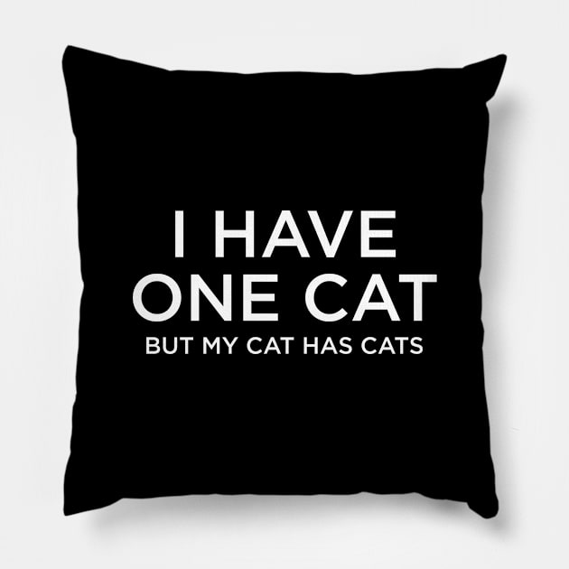 I have one cat but my cat has cats Pillow by evermedia