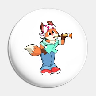 Fox as Painter with Brush & Colour Pin