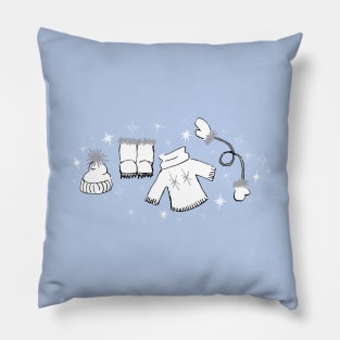 Winter weather snow lover cartoon illustration Pillow