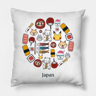 Japanese Culture icons cute pattern design Pillow