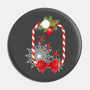 Candy Cane Ho Ho Ho Frame Pin