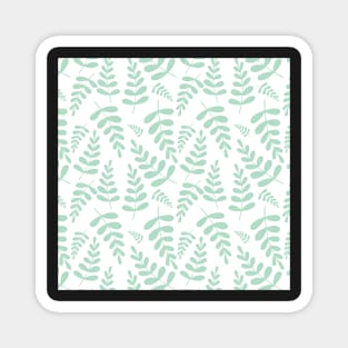 Mint leaves pattern on white Magnet