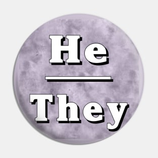 He-They Pronouns: Neutral Gray Pin