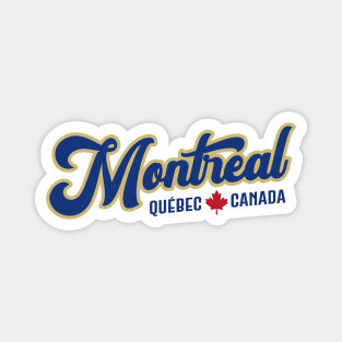 Montréal Québec Canada Classic Athletic Script Blue Magnet