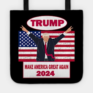 Trump Political 2024 Presidential Campaign America Flag Tote