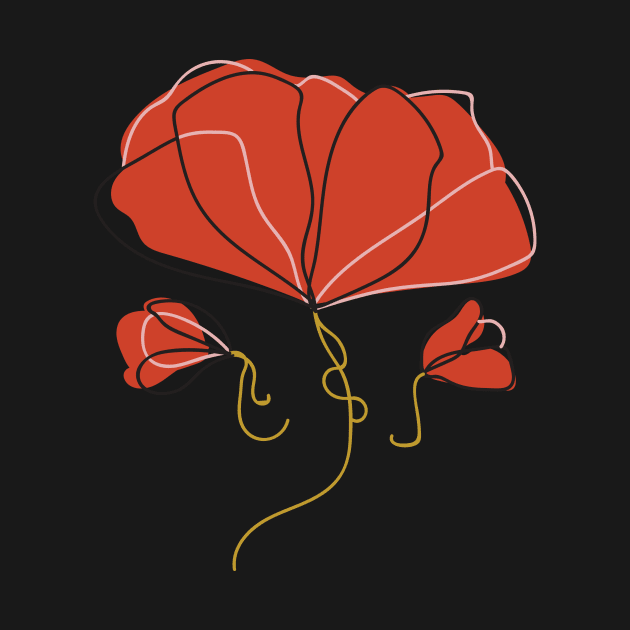 Sketchy Red Flower by Hssinou