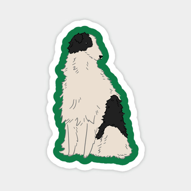 Black and White Borzoi Magnet by saradaboru