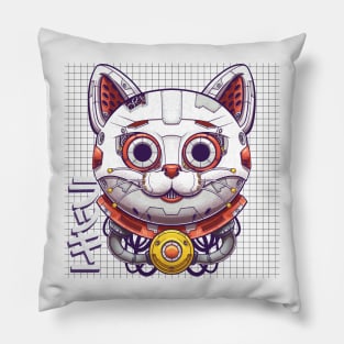 Mecha maneki neko Pillow