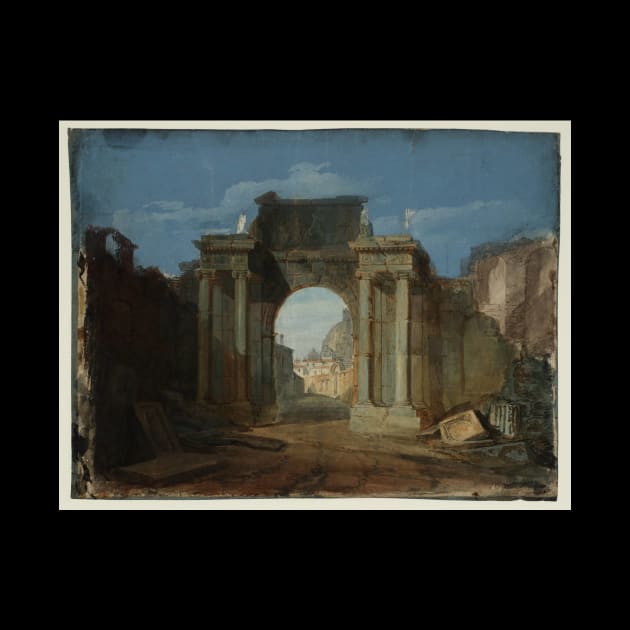 A Capriccio with the Dome of St Peter's, Rome, Seen through a Ruined Triumphal Arch, 1797 by Art_Attack